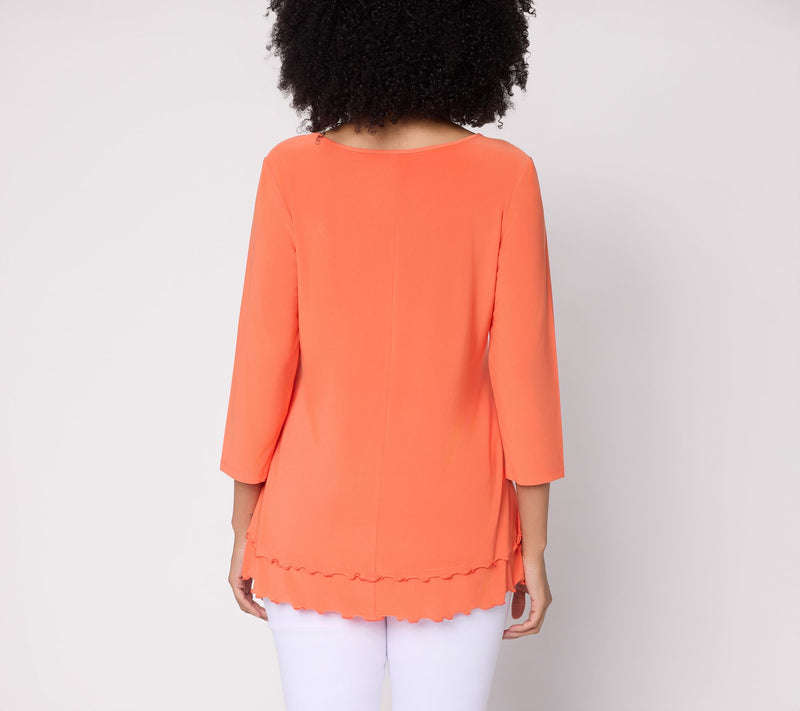 Women with Control Fit and Flare Layered Top — View 6