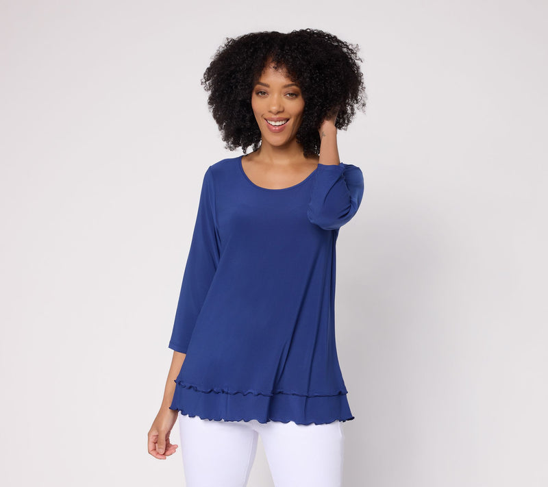 Women with Control Fit and Flare Layered Top — View 12