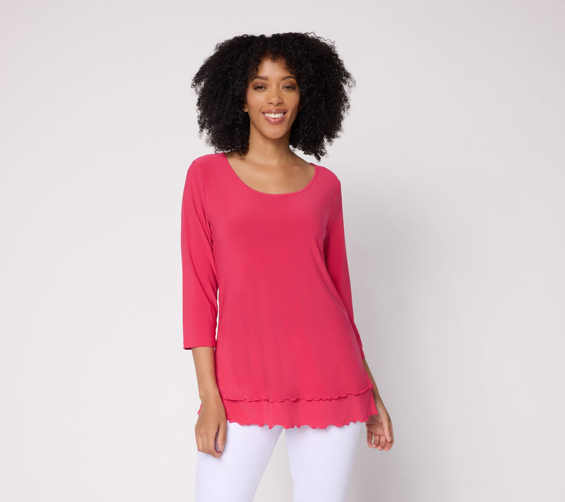 Women with Control Fit and Flare Layered Top — View 13