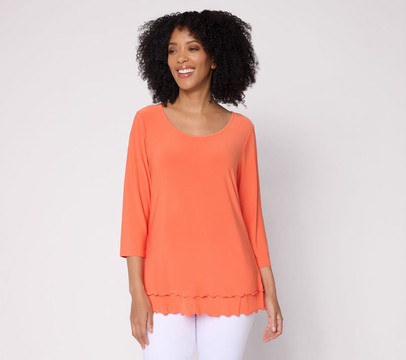 Women with Control Fit and Flare Layered Top — View 14