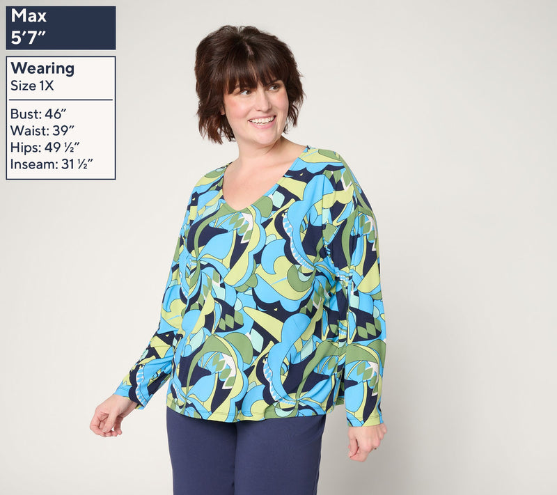 Women with Control Printed Como Jersey Top — View 2