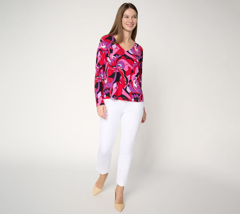 Women with Control Printed Como Jersey Top — View 5