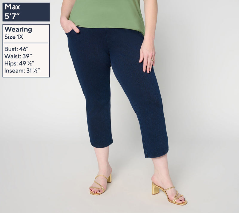 Women with Control Petite Prime Stretch Straight Leg Crop Pants — View 2