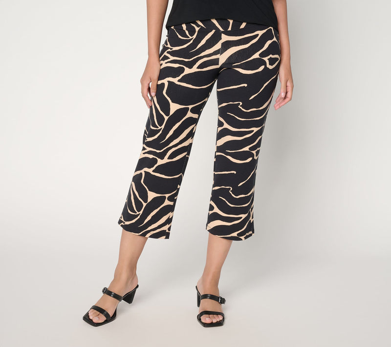 Women with Control Regular Printed Knit Crop Chic Contour Pant — View 11