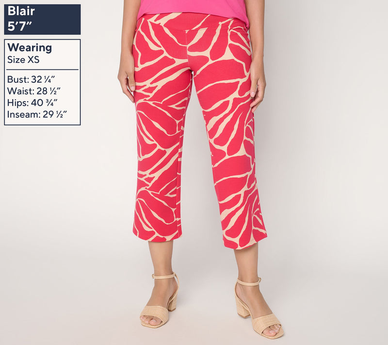 Women with Control Regular Printed Knit Crop Chic Contour Pant — View 3