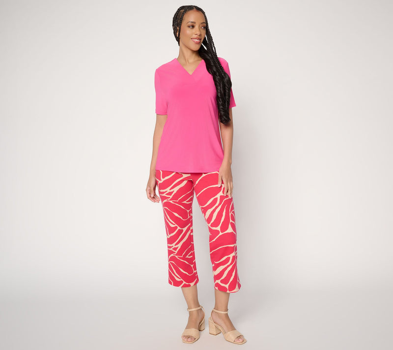 Women with Control Regular Printed Knit Crop Chic Contour Pant — View 5
