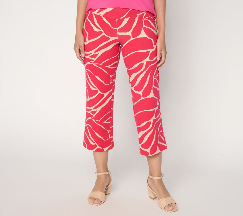 Women with Control Regular Printed Knit Crop Chic Contour Pant — View 12