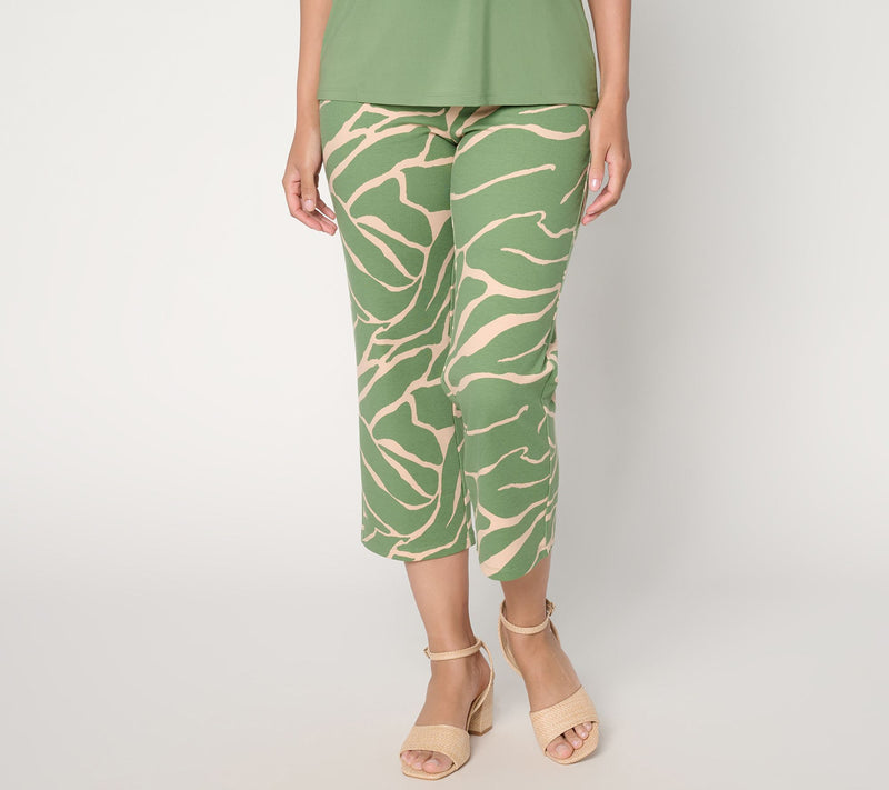 Women with Control Regular Printed Knit Crop Chic Contour Pant — View 13