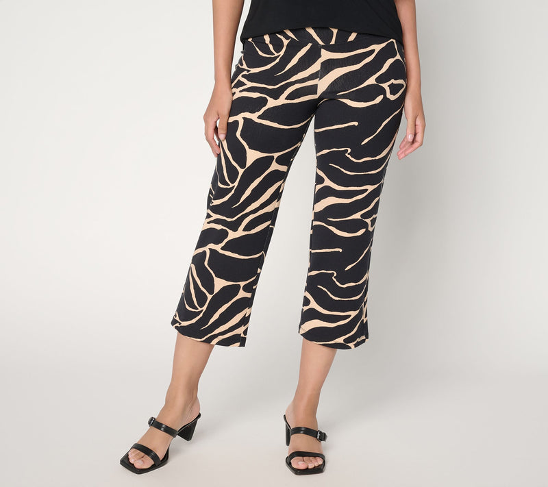 Women with Control Petite Printed Knit Crop Chic Contour Pant — View 11