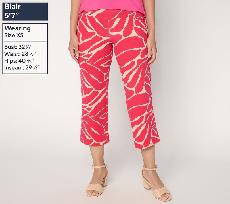 Women with Control Petite Printed Knit Crop Chic Contour Pant — View 3