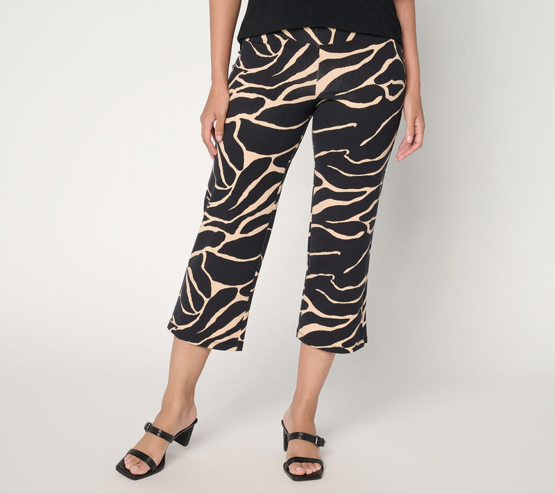 Women with Control Tall Printed Knit Crop Chic Contour Pant — View 11