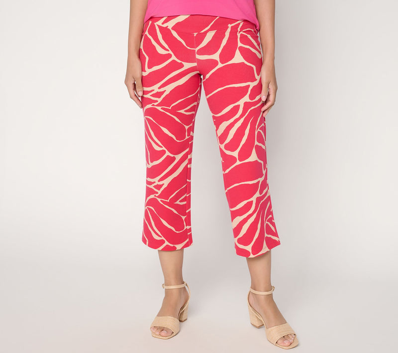 Women with Control Tall Printed Knit Crop Chic Contour Pant — Main view