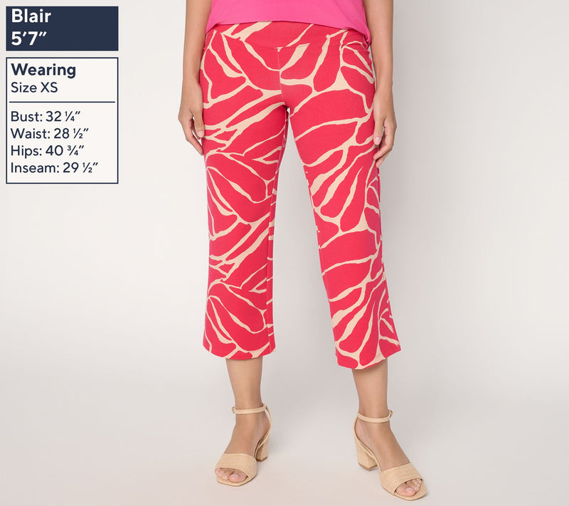 Women with Control Tall Printed Knit Crop Chic Contour Pant — View 3