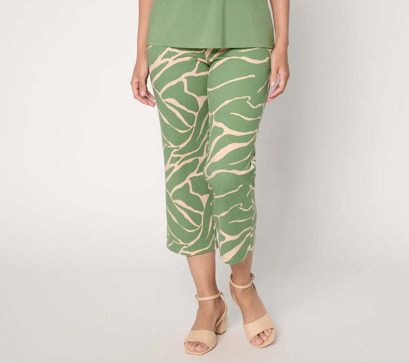 Women with Control Tall Printed Knit Crop Chic Contour Pant — View 13