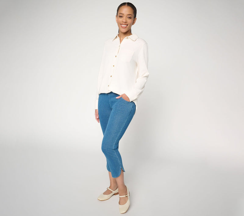 Women with Control Regular Prime Stretch Straight Leg Crop Pants — View 4