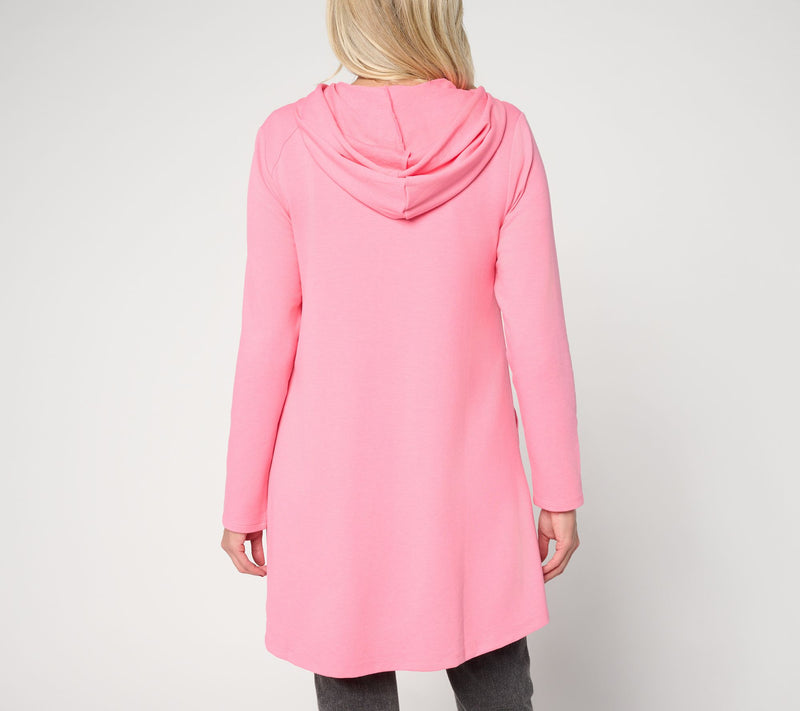LOGO by Lori Goldstein Petite Zip Front Hoodie with Pockets — View 6