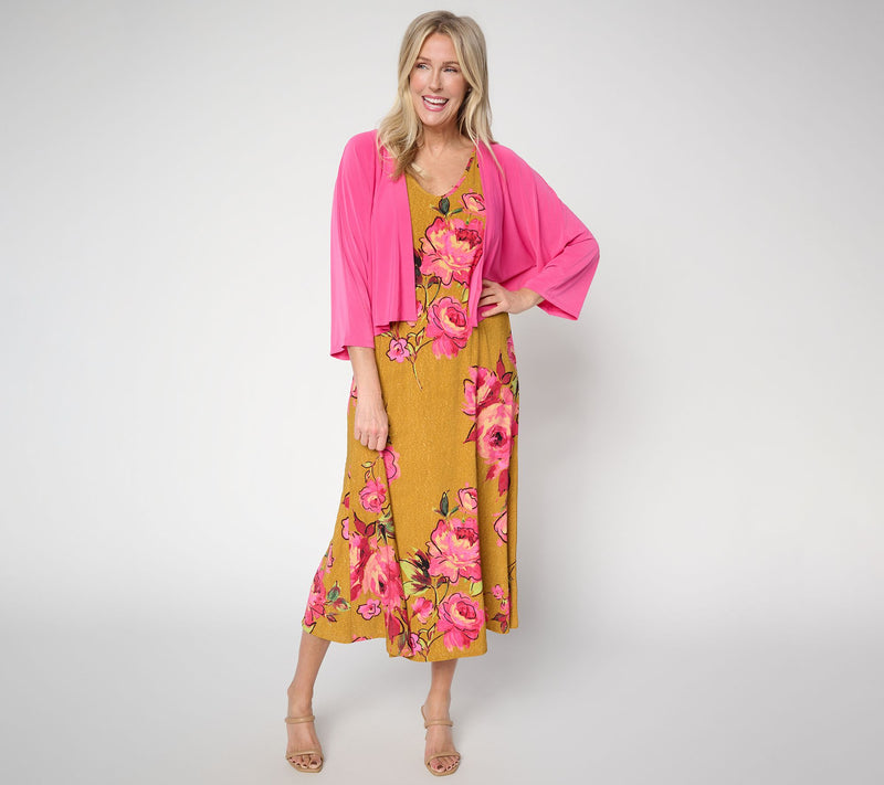 Women with Control Regular Como Jersey Midi Dress & Topper Set — View 7