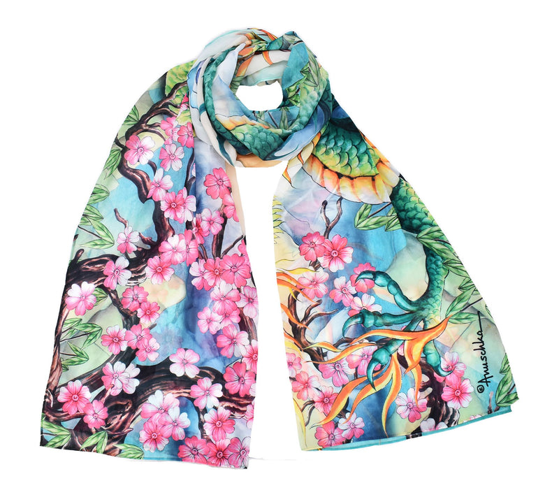 Anuschka Printed 24" x 72" Chiffon Scarf — View 62