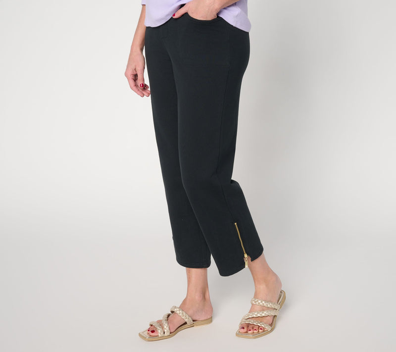 Quacker Factory Regular DreamJeannes Glam Zipper Ankle Pant — View 10