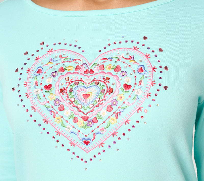 Quacker Factory Sweetie Pie Bateau-Neck Long-Sleeve Top — View 6