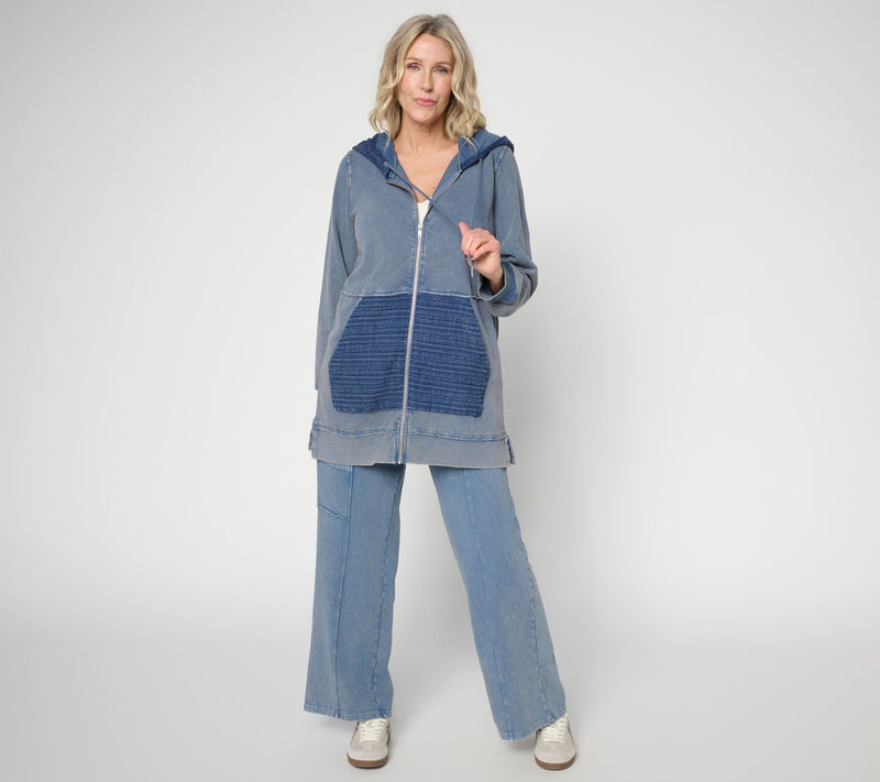 LOGO Lounge by Lori Goldstein Regular Overdye Wide Leg Pants — View 5
