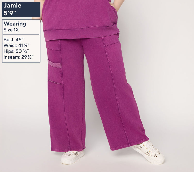 LOGO Lounge by Lori Goldstein Petite Overdye Wide Leg Pants — View 2