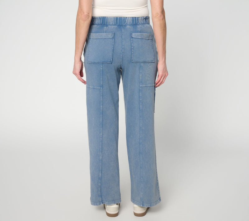 LOGO Lounge by Lori Goldstein Petite Overdye Wide Leg Pants — View 4