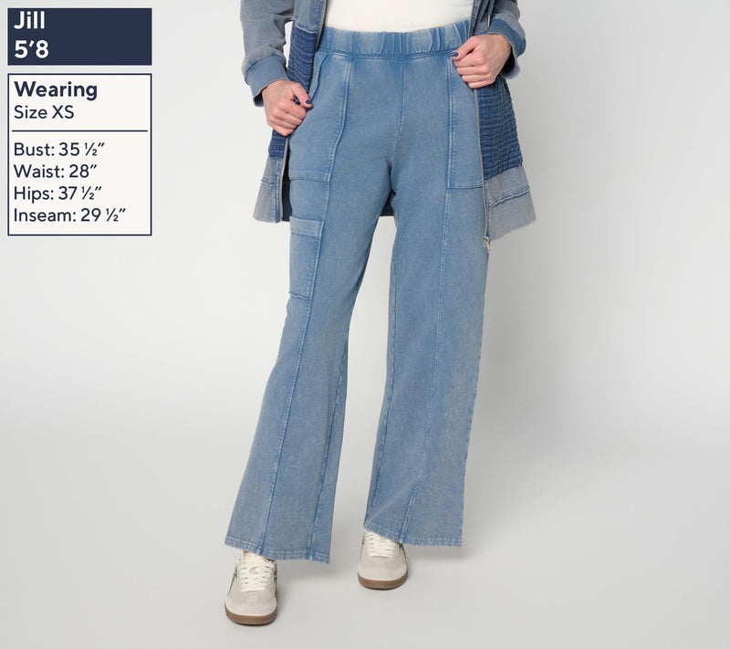 LOGO Lounge by Lori Goldstein Petite Overdye Wide Leg Pants — View 3