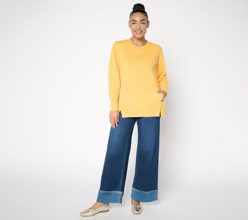 LOGO by Lori Goldstein Oversized Long Sleeve Top — View 5