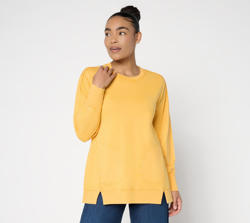 LOGO by Lori Goldstein Oversized Long Sleeve Top — Main view