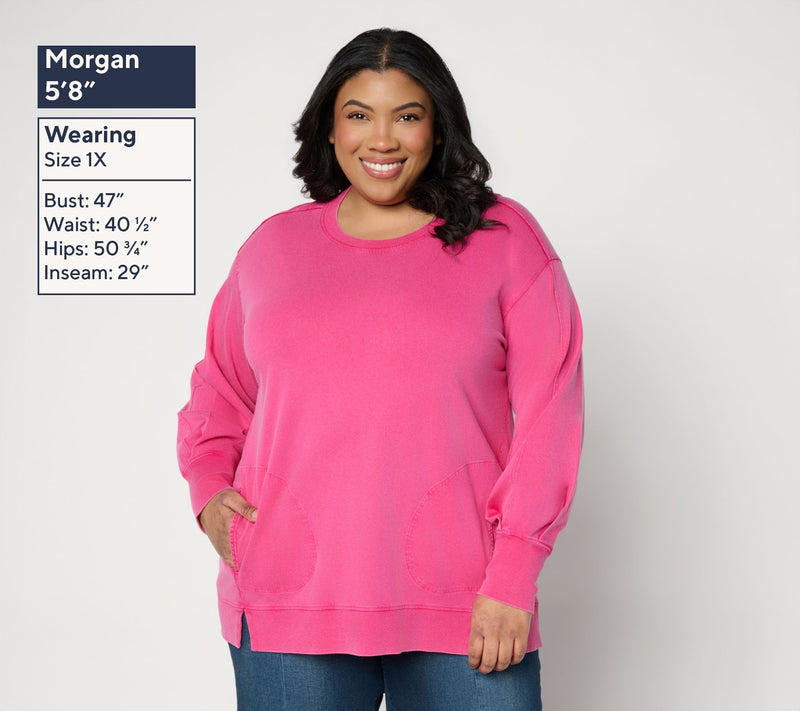 LOGO by Lori Goldstein Oversized Long Sleeve Top — View 2