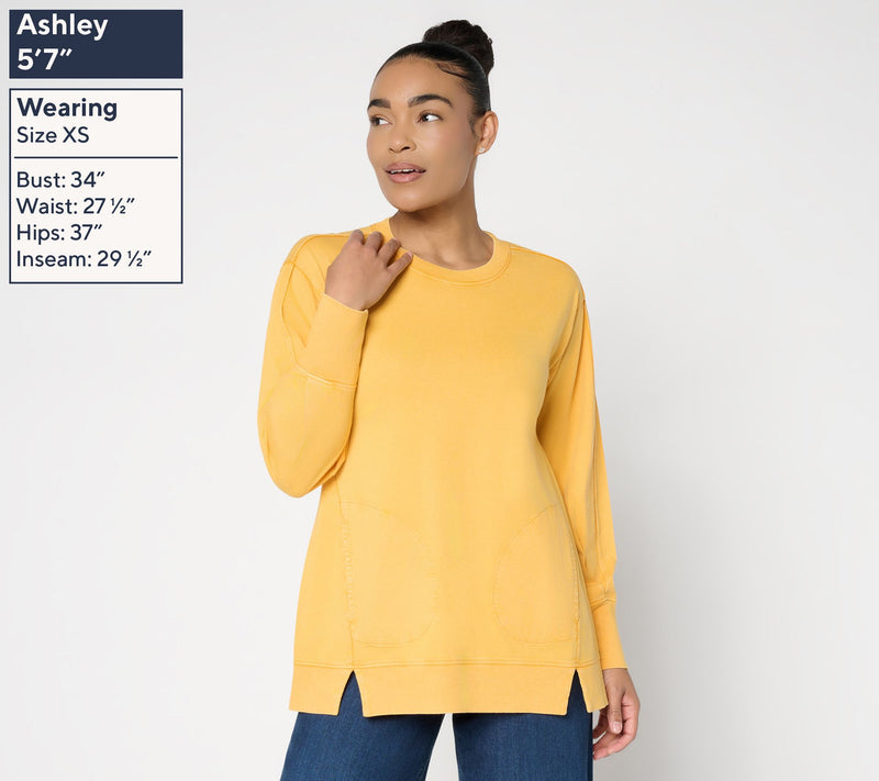 LOGO by Lori Goldstein Oversized Long Sleeve Top — View 3
