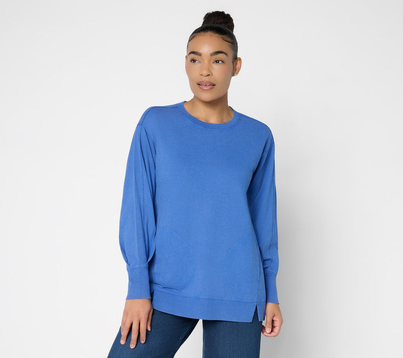 LOGO by Lori Goldstein Oversized Long Sleeve Top — View 12