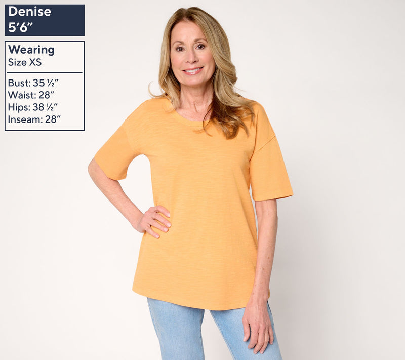 LOGO Principles by Lori Goldstein Short Sleeve Scoop Neck Top — View 3