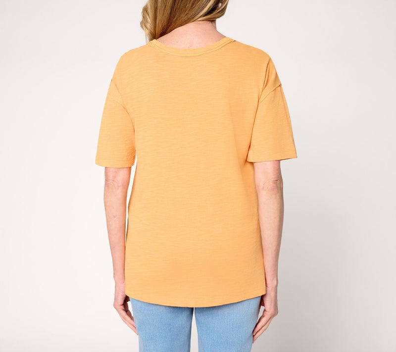 LOGO Principles by Lori Goldstein Short Sleeve Scoop Neck Top — View 4