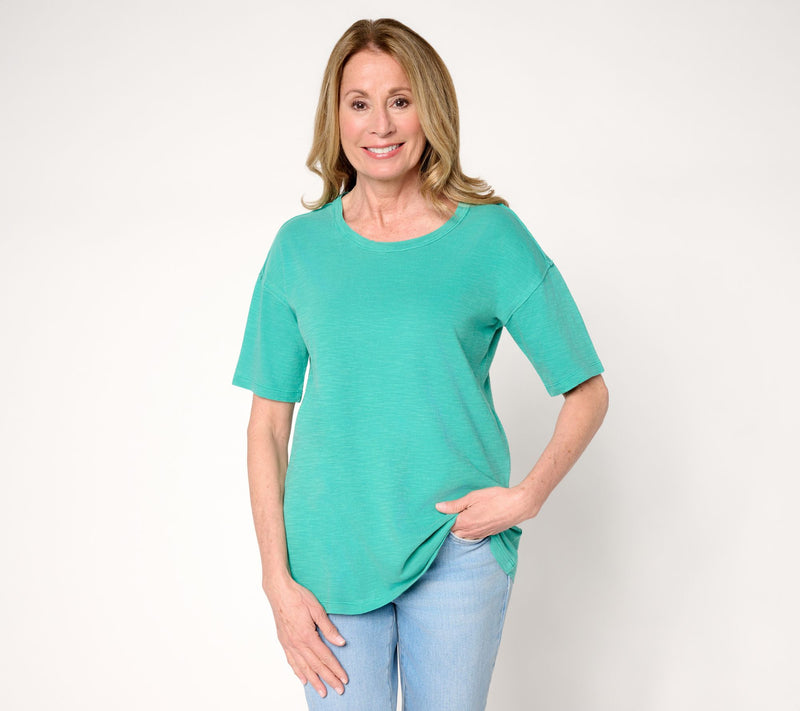 LOGO Principles by Lori Goldstein Short Sleeve Scoop Neck Top — View 16