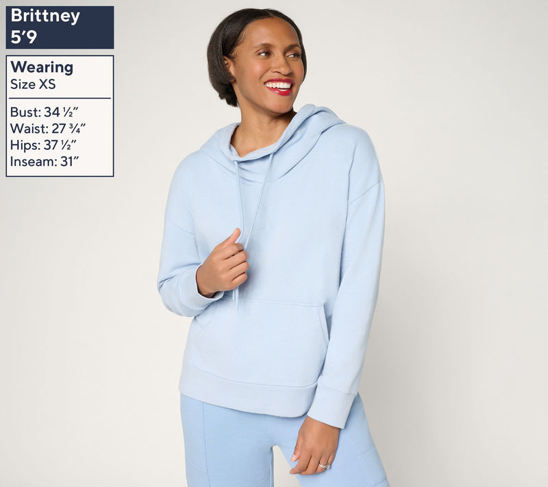 Peace Love World Long Sleeve Cowl Neck Pullover — View 3