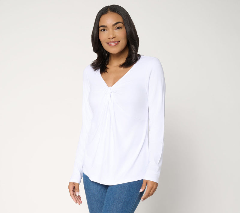 Mally Roncal V-Neck Love You Knot Knit Top — View 13