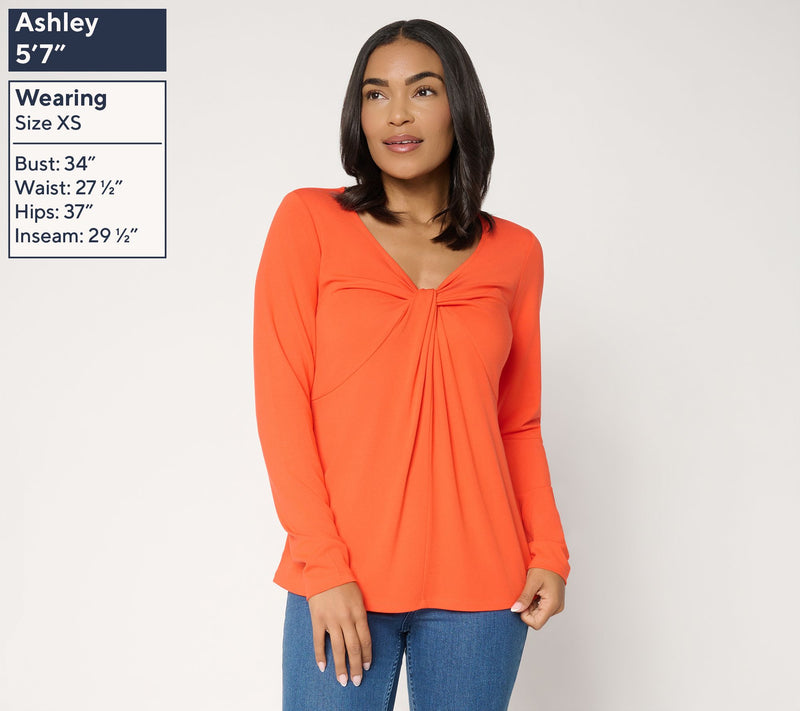 Mally Roncal V-Neck Love You Knot Knit Top — View 3
