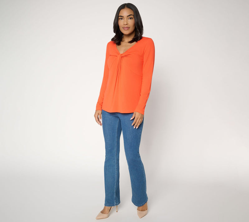 Mally Roncal V-Neck Love You Knot Knit Top — View 5