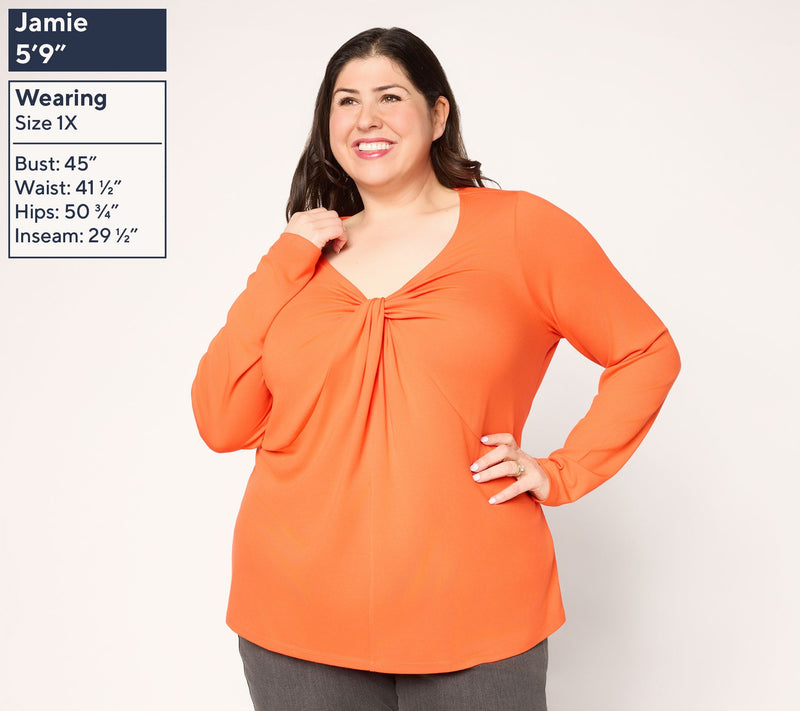 Mally Roncal V-Neck Love You Knot Knit Top — View 2
