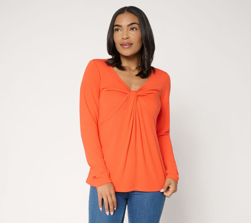 Mally Roncal V-Neck Love You Knot Knit Top — View 14