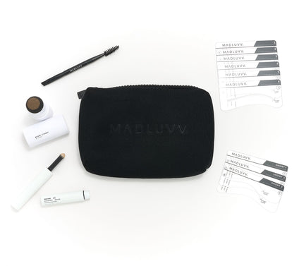 Madluvv Brow Stamp, 9 Stencils & Highlighter Kit with Bag