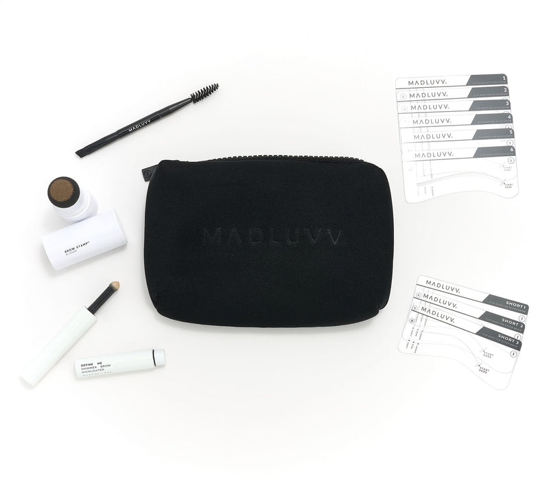 Madluvv Brow Stamp, 9 Stencils & Highlighter Kit with Bag — View 16