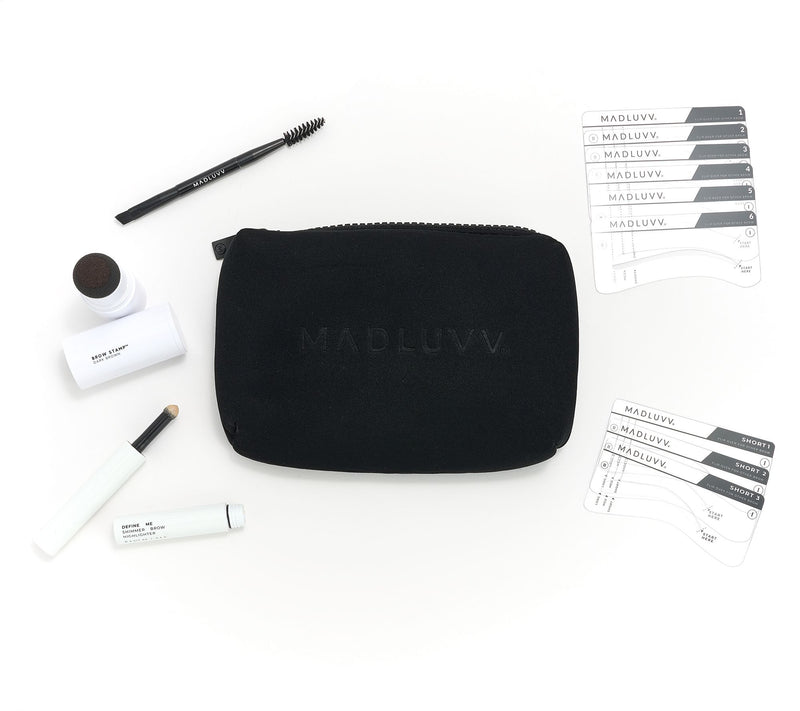 Madluvv Brow Stamp, 9 Stencils & Highlighter Kit with Bag — View 17