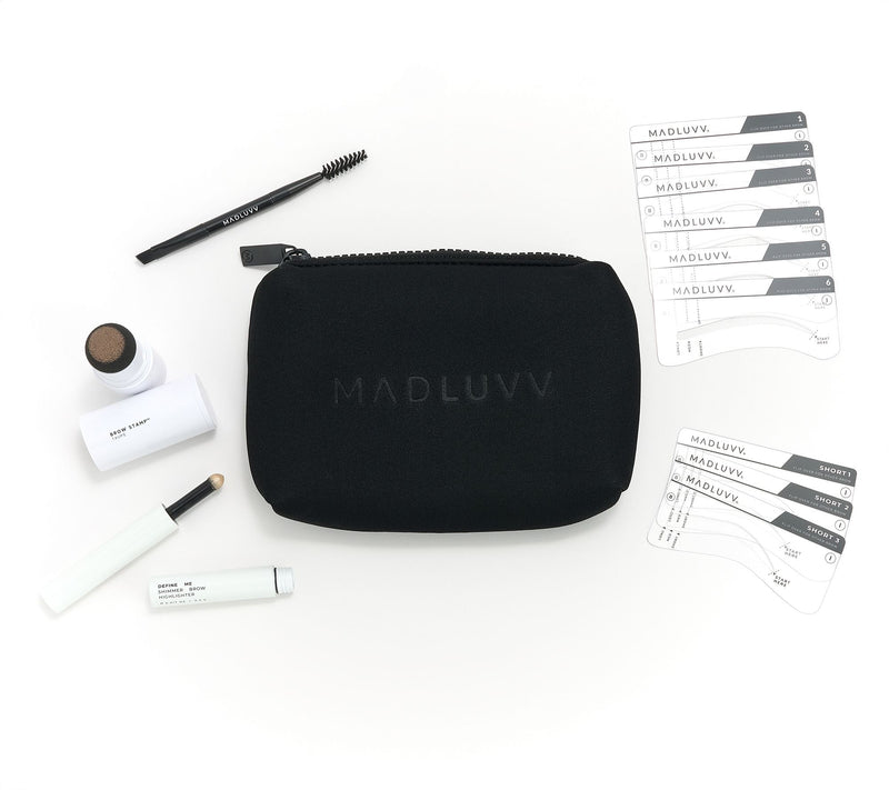 Madluvv Brow Stamp, 9 Stencils & Highlighter Kit with Bag — View 18