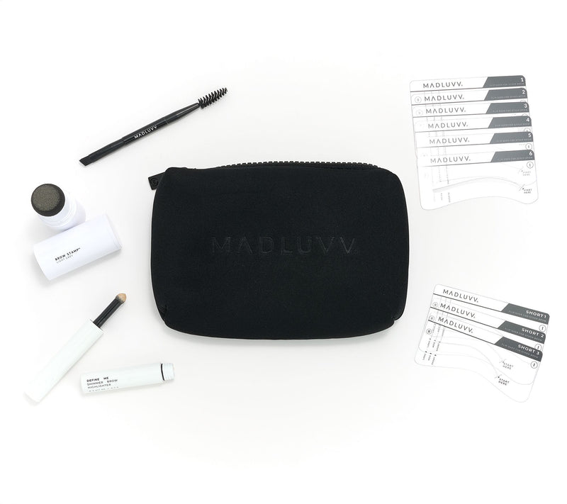 Madluvv Brow Stamp, 9 Stencils & Highlighter Kit with Bag — View 19