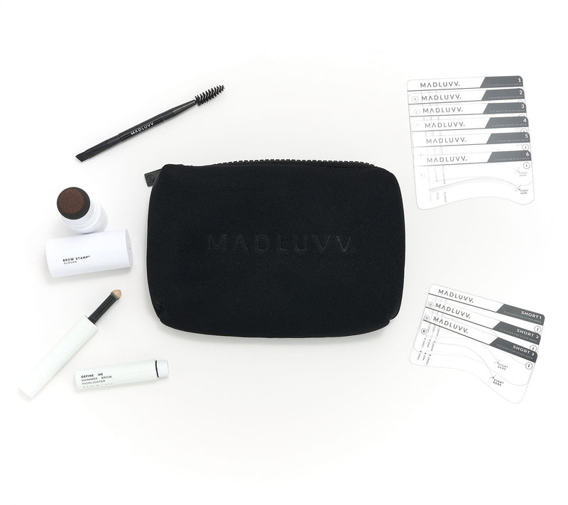 Madluvv Brow Stamp, 9 Stencils & Highlighter Kit with Bag — View 21