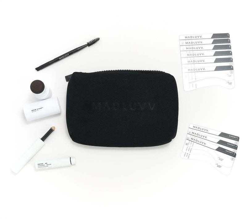 Madluvv Brow Stamp, 9 Stencils & Highlighter Kit with Bag — View 23