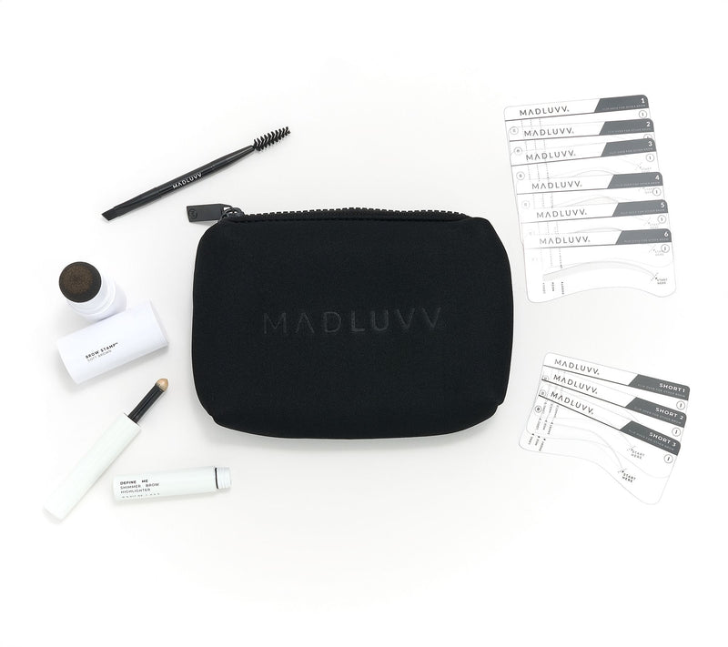 Madluvv Brow Stamp, 9 Stencils & Highlighter Kit with Bag — View 24